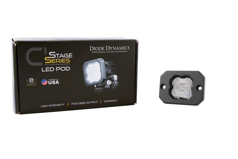 Diode Dynamics Stage Series C1 LED Pod - White SAE Fog Flush ABL Each-thumbmail-2