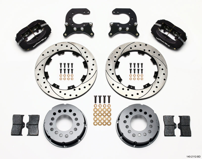 Wilwood Forged Dynalite P/S Rear Kit Drilled Rotor Chev 12 Bolt w C-Clips-thumbmail-1