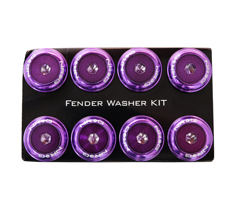 NRG Fender Washer Kit w/Color Matched M8 Bolt Rivets For Plastic (Purple) - Set of 8-thumbmail-1