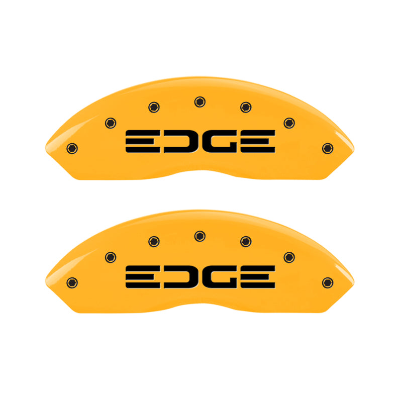 MGP 4 Caliper Covers Engraved Front & Rear Edge Yellow Finish Black Char 2008 Ford Edge-thumbmail-1