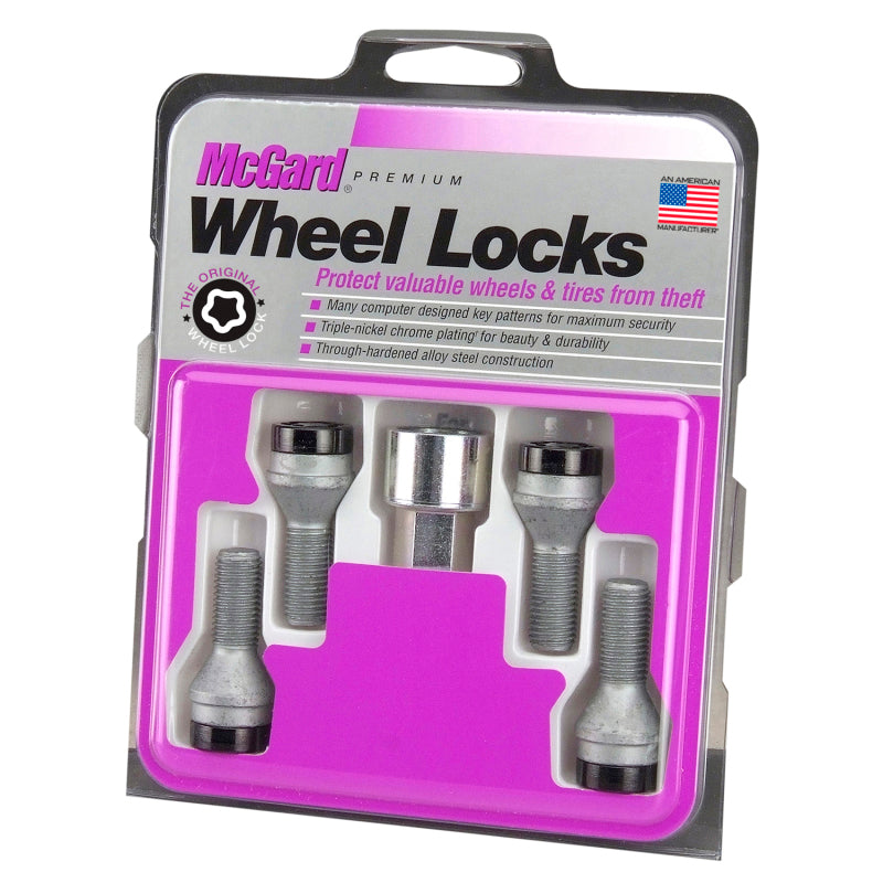 McGard Wheel Lock Bolt Set - 4pk. (Cone Seat) M14X1.25 / 17mm Hex / 27.3mm Shank Length - Black-thumbmail-5