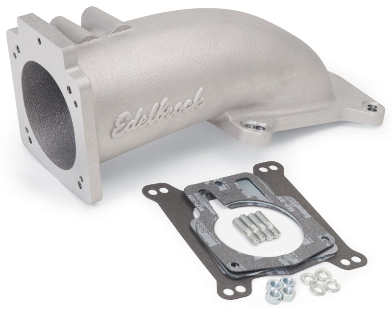 Edelbrock Ultra Low Profile Intake Elbow 90mm Throttle Body to Square-Bore Flange As-Cast Finish-thumbmail-1