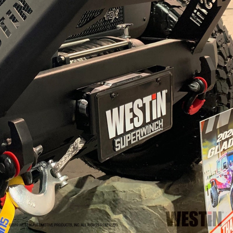 Westin Winch Mount License Plate Re-locator - Black-thumbmail-2