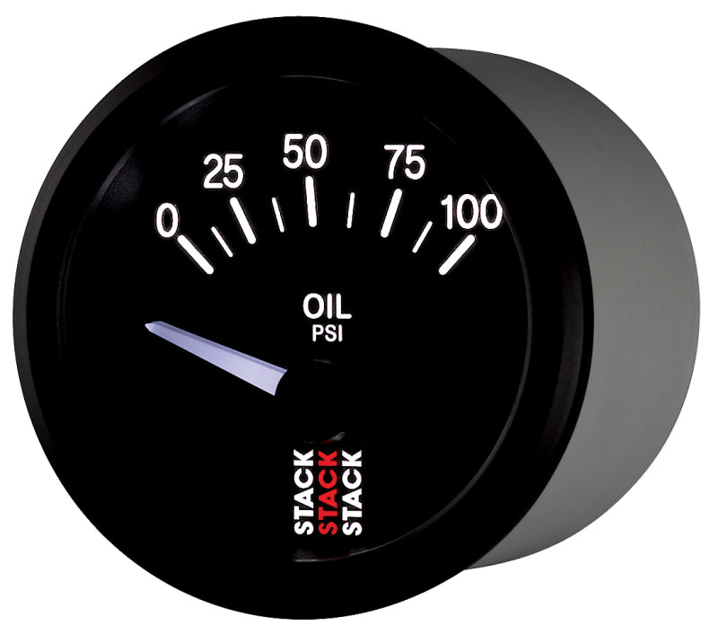 Autometer Stack Instruments 52mm 0-100 PSI 1/8in NPTF Electronic Oil Pressure Gauge - Black-thumbmail-2