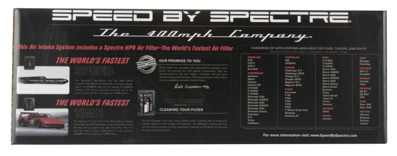Spectre 10-11 Chevy Camaro V6-3.6L F/I Air Intake Kit - Clear Anodized w/Red Filter-thumbmail-3