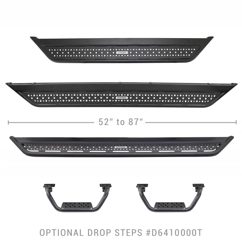 Go Rhino Dominator Extreme D6 SideSteps - Tex Blk - 4in Drop Down Steps (Pair)-thumbmail-4