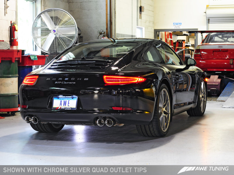 AWE Tuning Porsche 991 SwitchPath Exhaust for PSE Cars Chrome Silver Tips-thumbmail-7