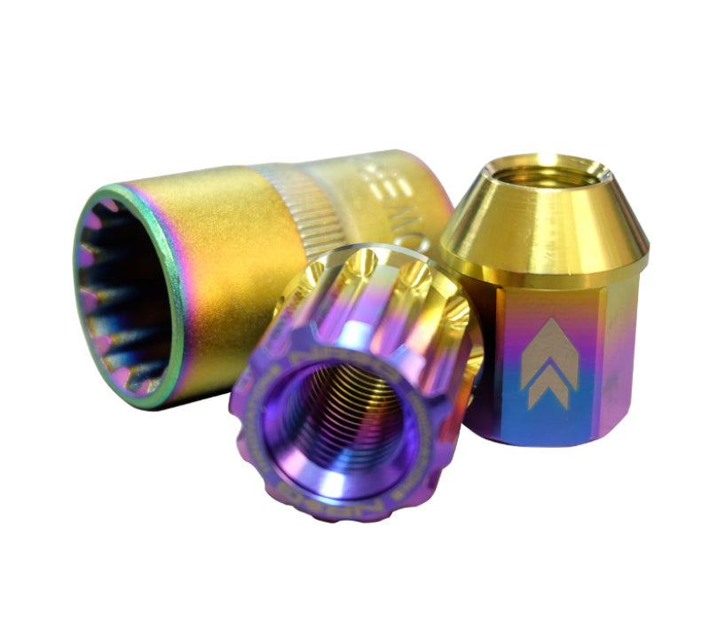NRG 200 Series M12 X 1.25 Titanium Lug Nut Set - 21 Pc w/Lock Key Socket - Neochrome-thumbmail-2