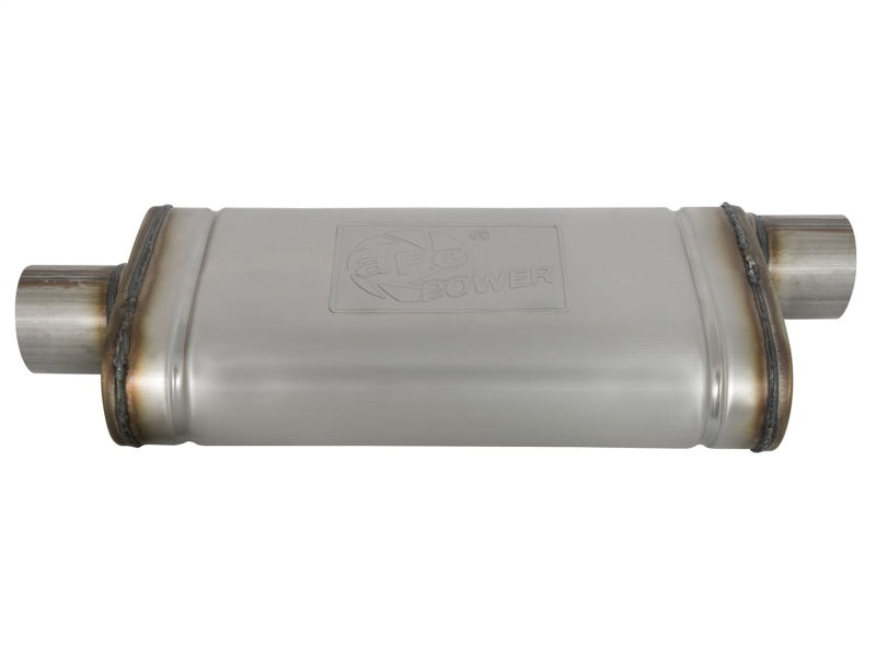 aFe MACHForce XP SS Muffler 3in Center Inlet / 3in Offset Outlet 18in L x 9in W x4in H Body-thumbmail-2