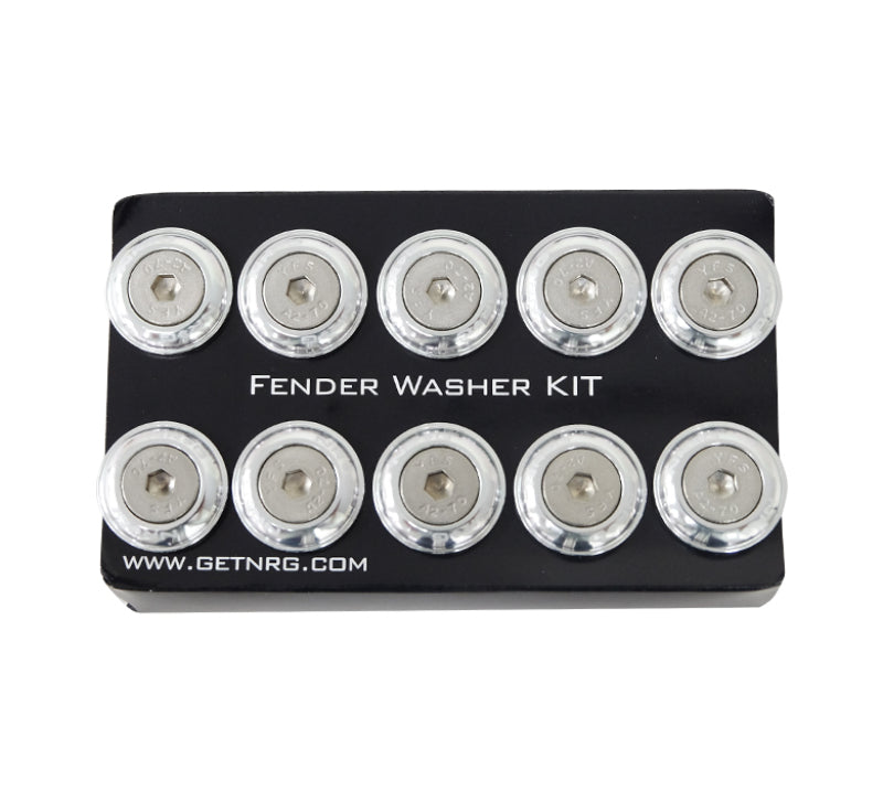 NRG Fender Washer Kit w/Rivets For Plastic (Silver) - Set of 10-thumbmail-2