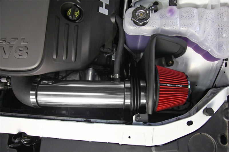 Spectre 11-17 Dodge Challenger/Charger 5.7L V8 Air Intake Kit - Polished w/Red Filter-thumbmail-3