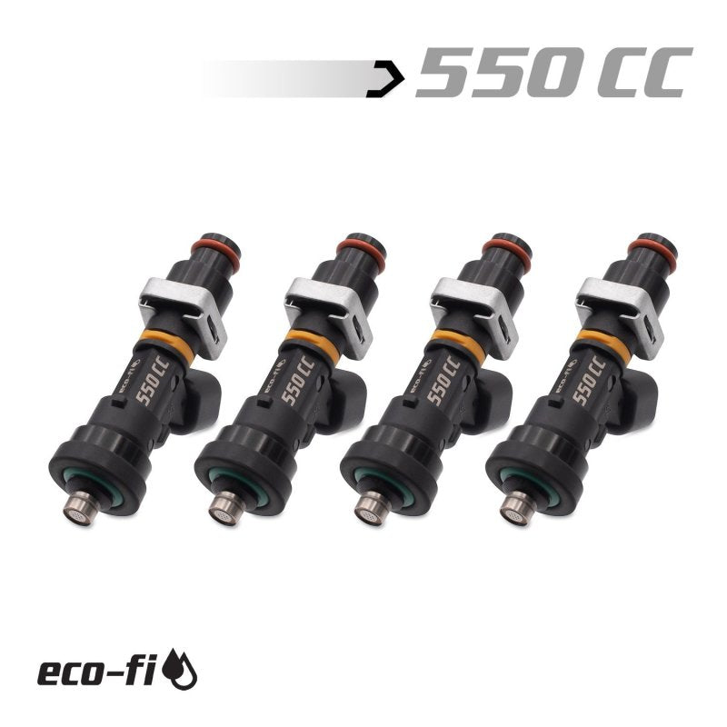 BLOX Racing Eco-Fi Street Injectors 550cc/min w/1/2in Adapter Honda B/D/H Series (Set of 4)-thumbmail-1