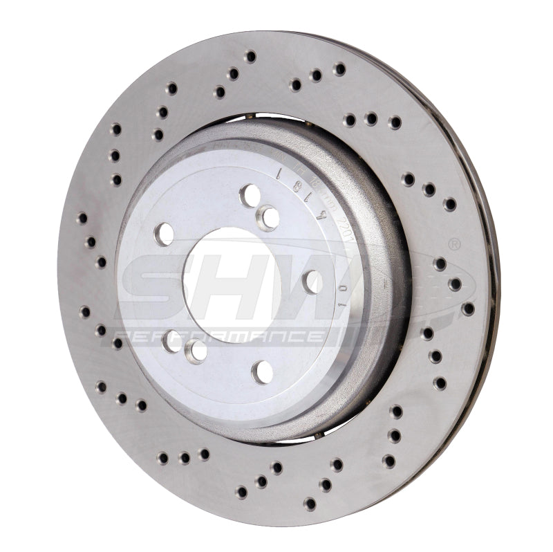 SHW 06-08 BMW Z4 3.2L Left Rear Cross-Drilled Lightweight Brake Rotor-thumbmail-1
