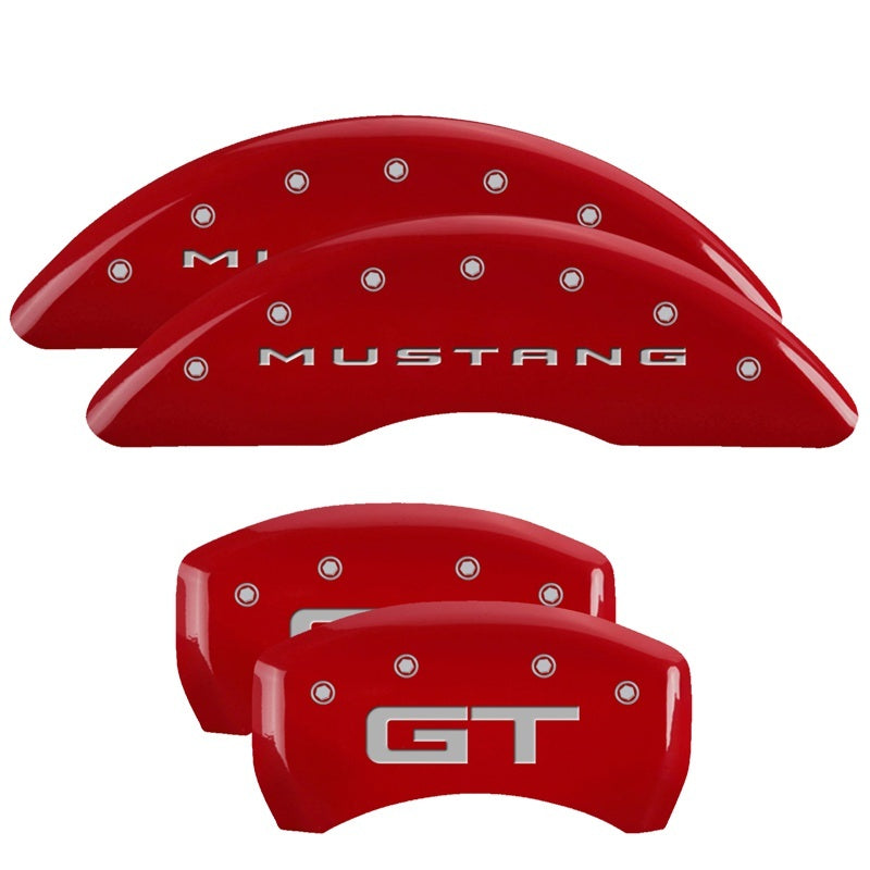MGP 4 Caliper Covers Engraved Front 2015/Mustang Engraved Rear 2015/GT Red finish silver ch-thumbmail-1