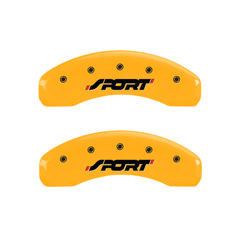 MGP 4 Caliper Covers Engraved Front & Rear SPORT Yellow finish black ch-thumbmail-4