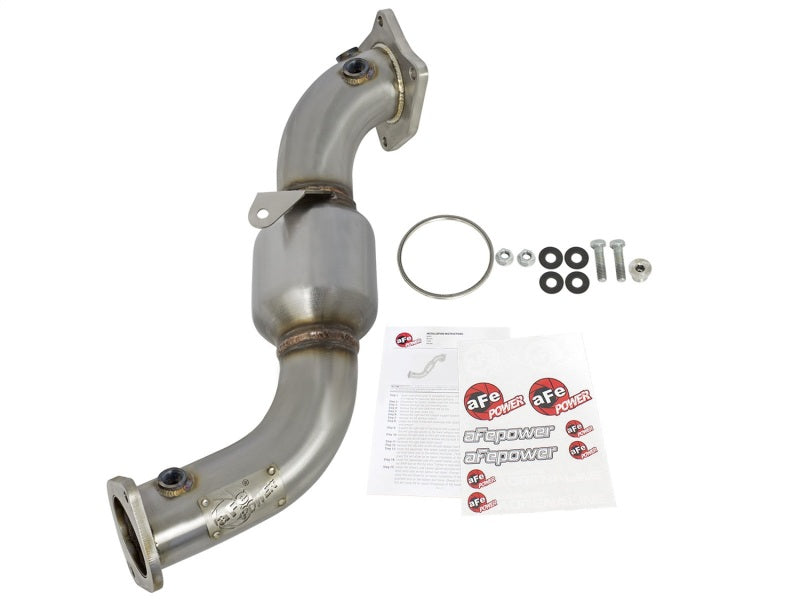 aFe Twisted Steel Down-Pipe Catted 13-16 Cadillac ATS L4-2.0L (t)-thumbmail-2