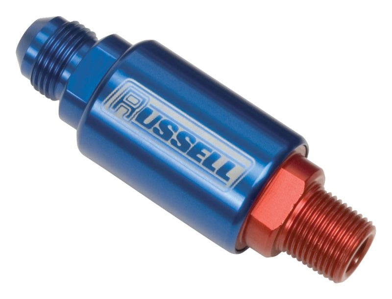 Russell Performance Red/Blue Anodized (3in Length 1-1/4in dia. -6 x 3/8in male NPT inlet/outlet)-thumbmail-1
