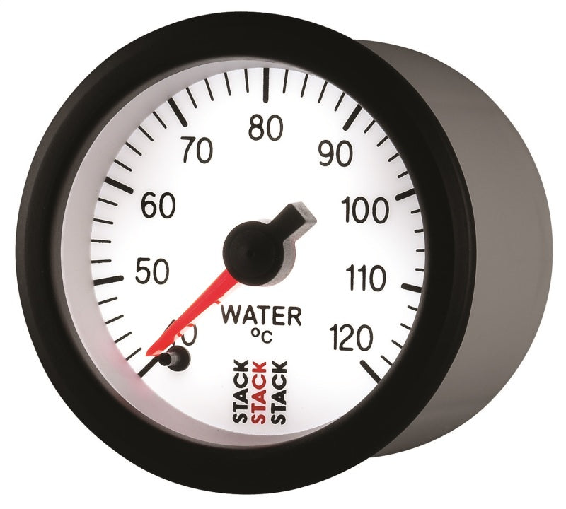 Autometer Stack 52mm 40-120 Deg C 1/8in NPTF Male Pro Stepper Motor Water Temp Gauge - White-thumbmail-2