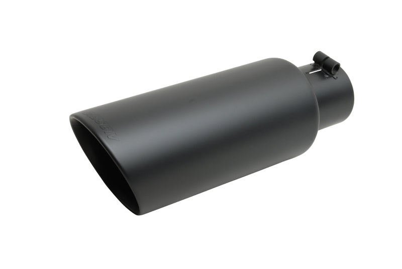 Gibson Round Dual Wall Angle-Cut Tip - 4in OD/2.25in Inlet/6.5in Length - Black Ceramic-thumbmail-1