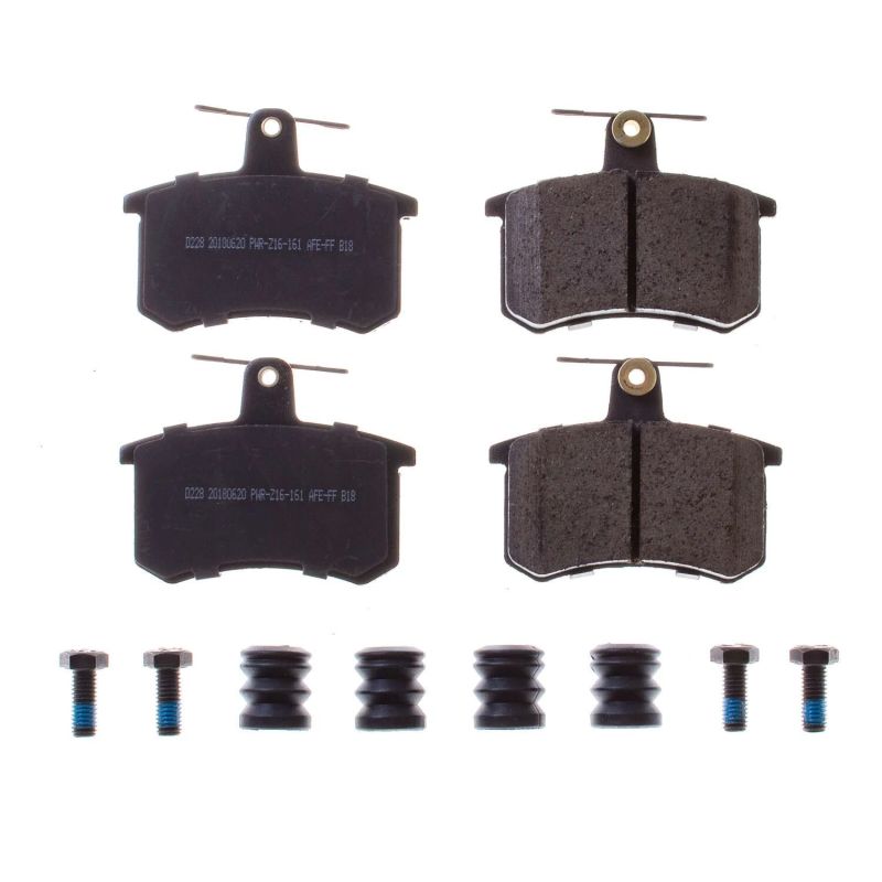 Power Stop 88-92 Audi 80 Rear Z17 Evolution Ceramic Brake Pads w/Hardware-thumbmail-1