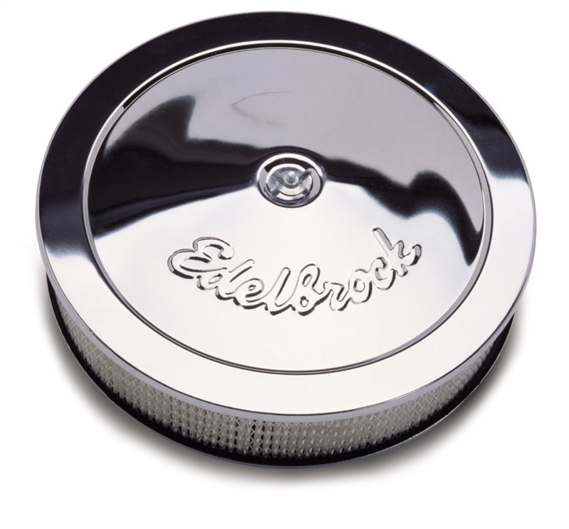 Edelbrock Air Cleaner Pro-Flo Series Round Steel Top Paper Element 14In Dia X 3 313In Chrome-thumbmail-1