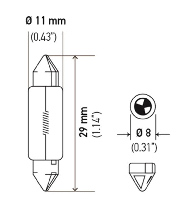 Hella Bulb 6430 24V 3W SV7-8 T2.5 8x29mm-thumbmail-1