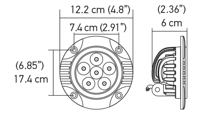 Hella Value Fit 90mm 6 LED Light - FLSH Off Road Spot Light-thumbmail-1