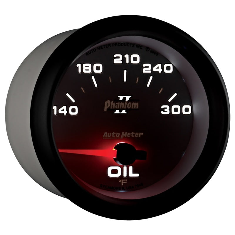 Autometer Phantom II 2 5/8in 140-300 Degree F Short Sweep Electronic Oil Temperature Gauge-thumbmail-2