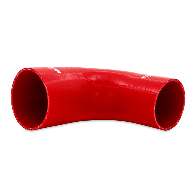 Mishimoto Silicone Reducer Coupler 90 Degree 3in to 4in - Red