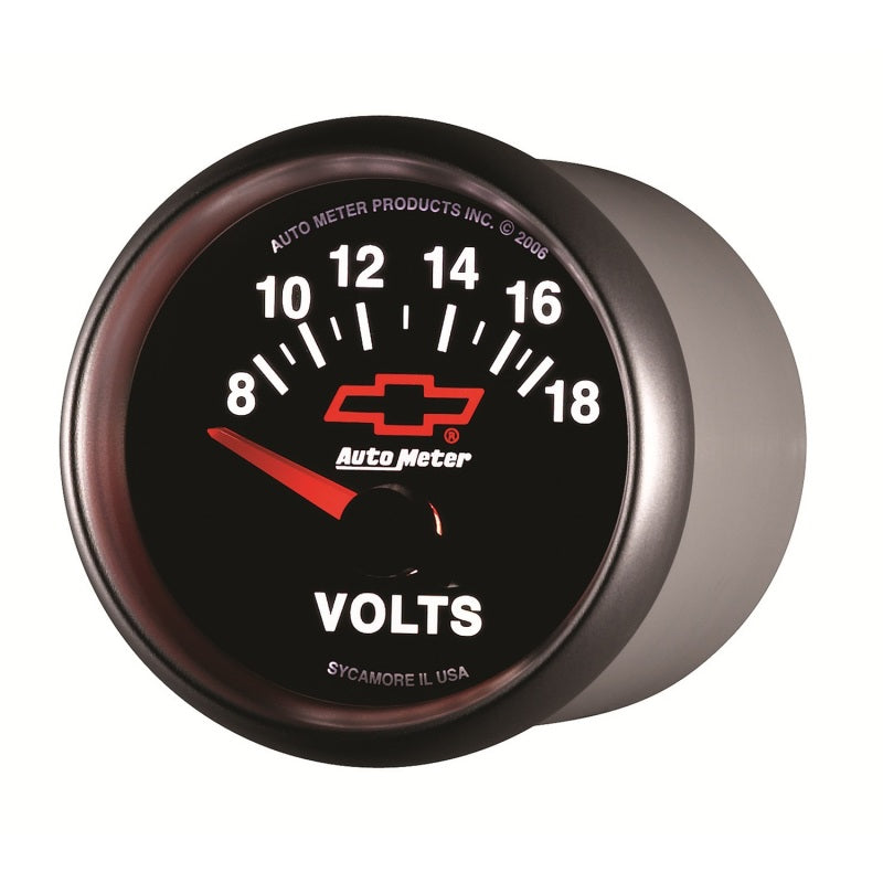 Autometer GM Bowtie Black 2-1/16 Voltmeter 8-18V-thumbmail-2