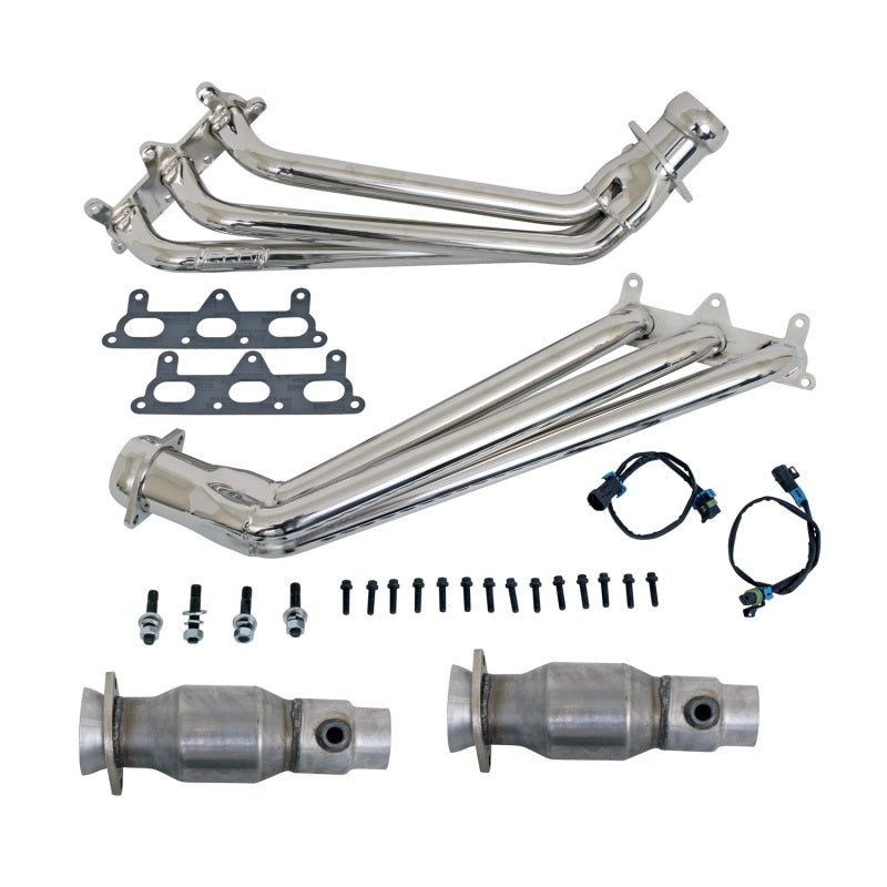 BBK 10-11 Camaro V6 Long Tube Exhaust Headers With Converters - 1-5/8 Chrome-thumbmail-1