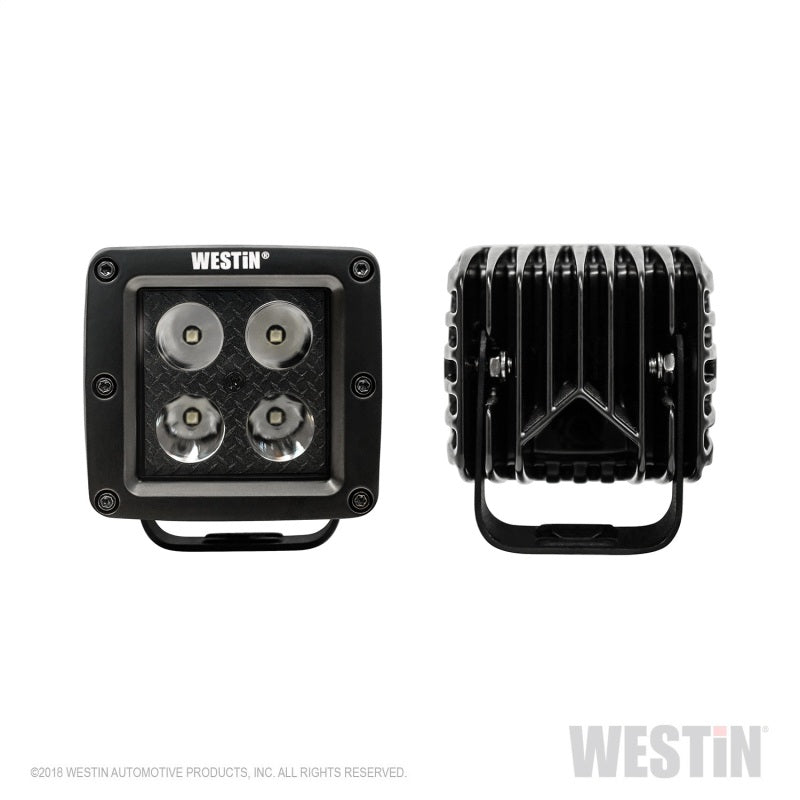 Westin HyperQ LED Auxiliary Lights 3in x 3in cube 20w Flood - Black-thumbmail-4