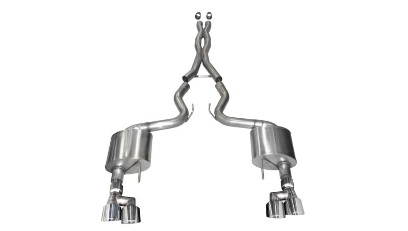 Corsa 18-19 Ford Mustang 5.0L 3in Sport Cat-Back Dual Rear Exit 4in Polished Pro-Series Tips-thumbmail-1