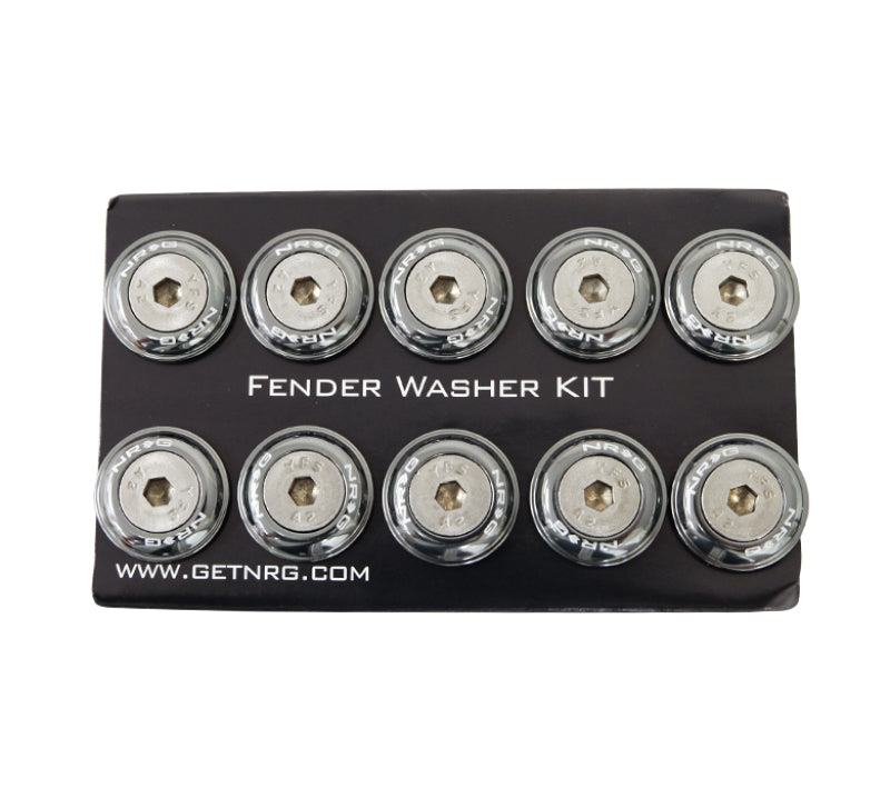 NRG Fender Washer Kit w/Rivets For Plastic (Gunmetal) - Set of 10-thumbmail-2