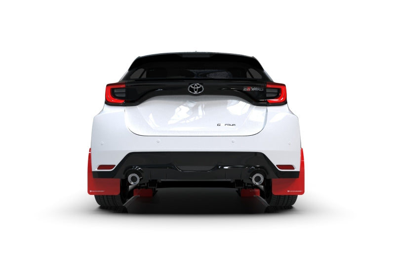 Rally Armor 20-22 Toyota GR Yaris Hatchback Red Mud Flap w/ White Logo-thumbmail-1