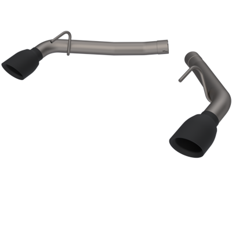 QTP 14-15 Chevrolet Camaro SS 6.2L 304SS Eliminator Muffler Delete Axle Back Exhaust w/4.5in Blk Tip-thumbmail-1