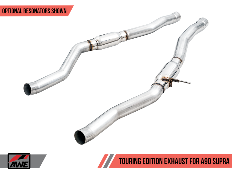 AWE Tuning 2020 Toyota Supra A90 Track Edition Exhaust - 5in Chrome Silver Tips-thumbmail-2