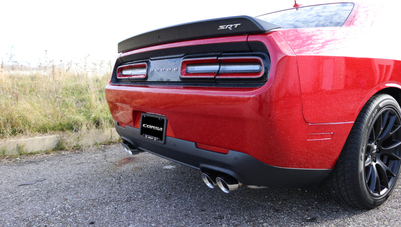 Corsa 15-17 Dodge Challenger Hellcat Dual Rear Exit Extreme Exhaust w/ 3.5in Polished Tips-thumbmail-2