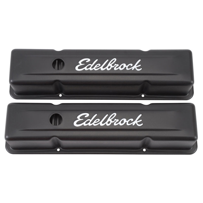 Edelbrock Valve Cover Signature Series Chevrolet 1959-1986 262-400 CI V8 Tall Black-thumbmail-1
