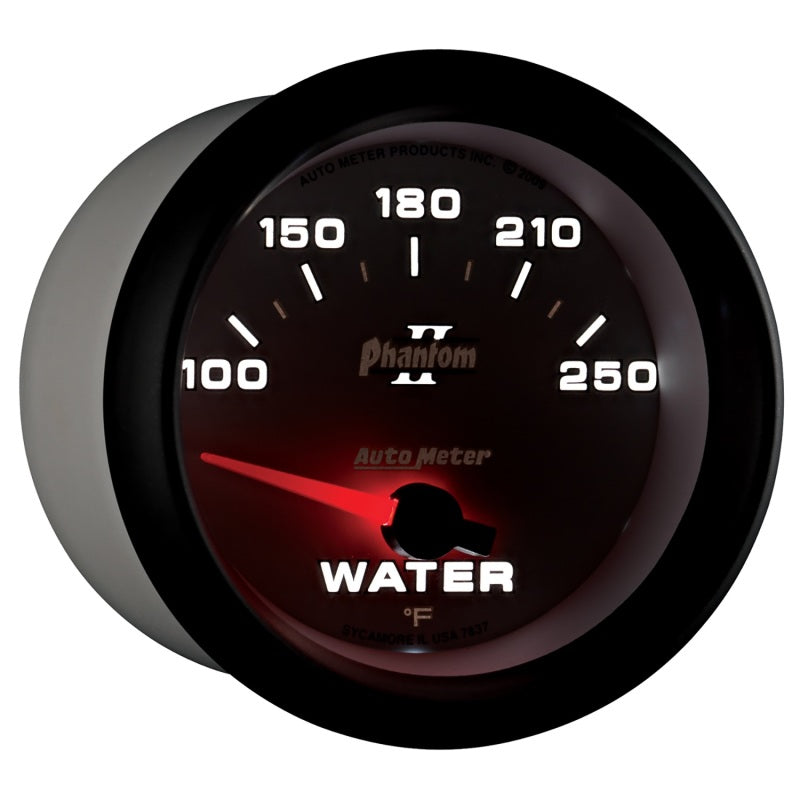 Autometer Phantom II 2-5/8in 100-250 Degrees F Electrical Water Temperature Gauge-thumbmail-2