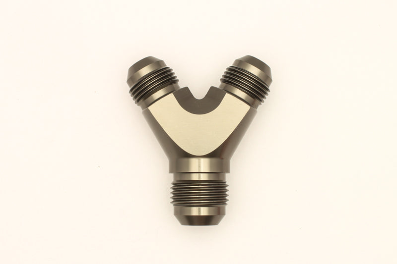 DeatschWerks 8AN Male Flare + 8AN Male Flare to 10AN Male Flare Y Block Fitting-thumbmail-2