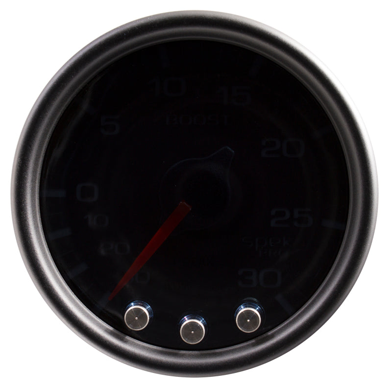 Autometer Spek-Pro Gauge Vac/Boost 2 1/16in 30Inhg-30psi Stepper Motor Peak & Warn Black/Smoke/Black-thumbmail-1