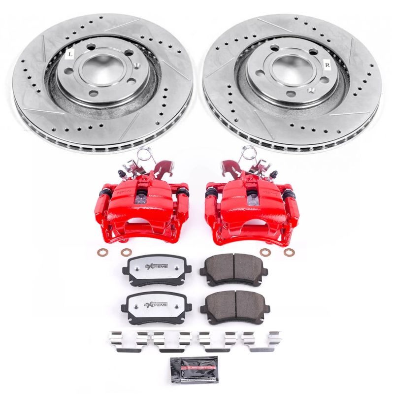 Power Stop 04-09 Audi S4 Rear Z26 Street Warrior Brake Kit w/Calipers-thumbmail-1