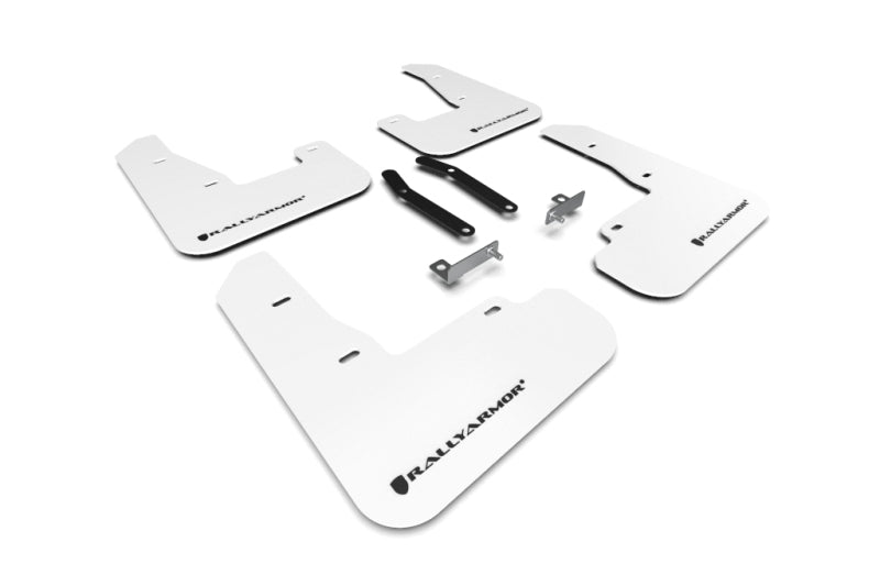 Rally Armor 19-21 Hyundai Elantra N Line White UR Mud Flap w/ Black Logo-thumbmail-1