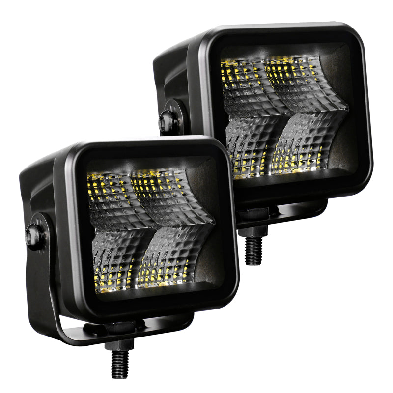 Go Rhino Xplor Blackout Series Cube LED Flood Light Kit (Surface/Threaded Stud Mnt) 3x3 - Blk (Pair)-thumbmail-8
