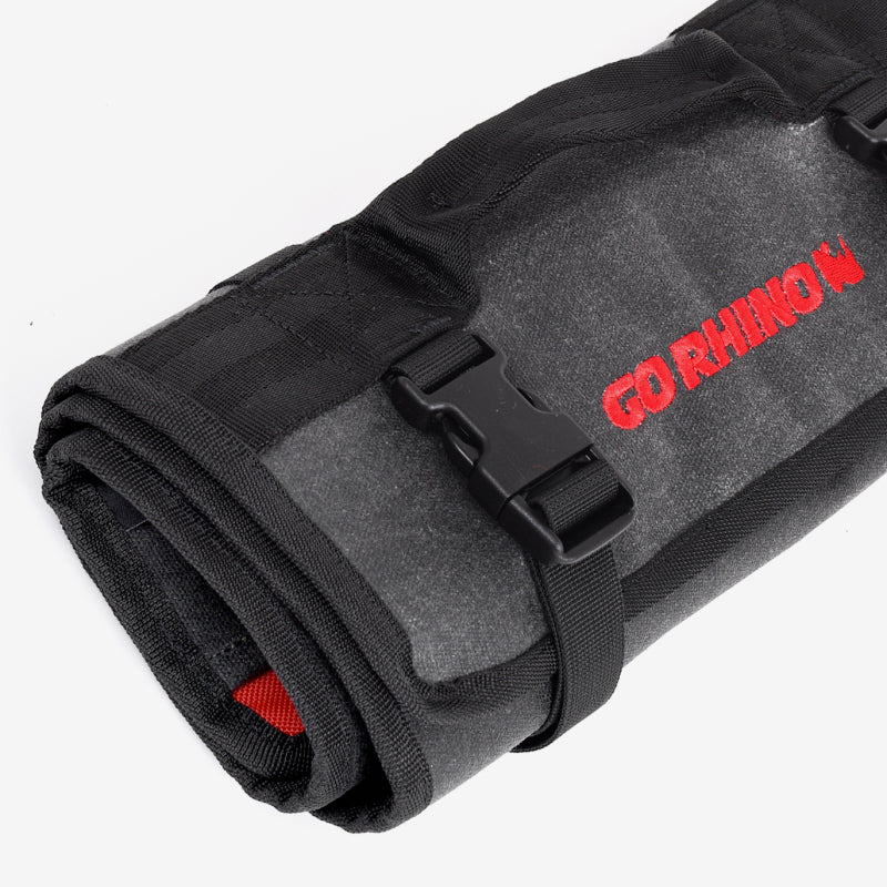 Go Rhino XVenture Gear Tool Roll - Small (4x4in. Closed) 12oz Waxed Canvas - Black-thumbmail-4