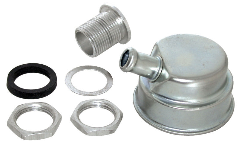 Moroso Positive Locking Breather - 3/4in Hose - Clear Finish-thumbmail-1