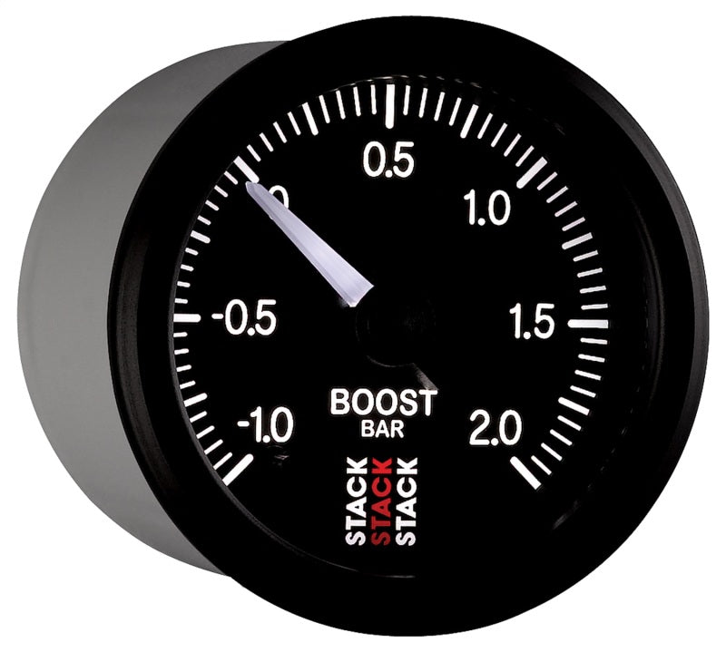 Autometer Stack 52mm -1 to +2 Bar (Incl T-Fitting) Pro Stepper Motor Boost Pressure Gauge - Black-thumbmail-2