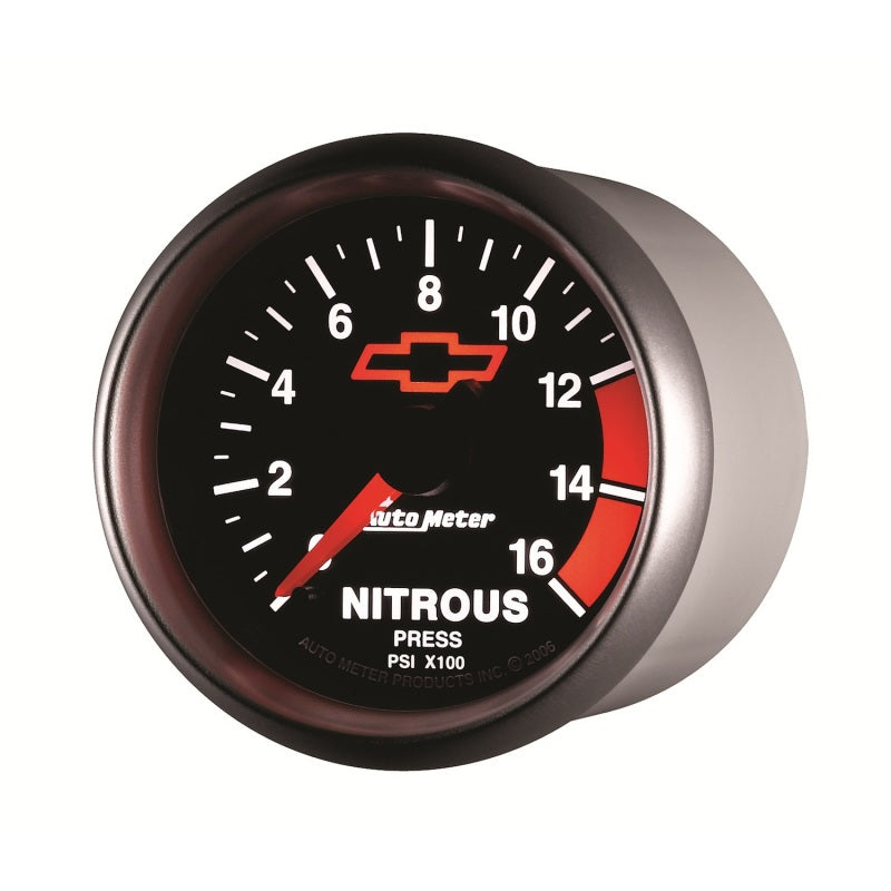 Autometer GM Bowtie Black 2-1/16in 0-1600 PSI Nitrous Pressure - Digital Stepper Motor-thumbmail-2