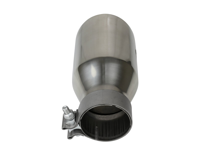 aFe MACH Force-Xp Univ 304 SS Double-Wall Clamp-On Exhaust Tip - Polished - 3in Inlet - 4.5in Outlet-thumbmail-2